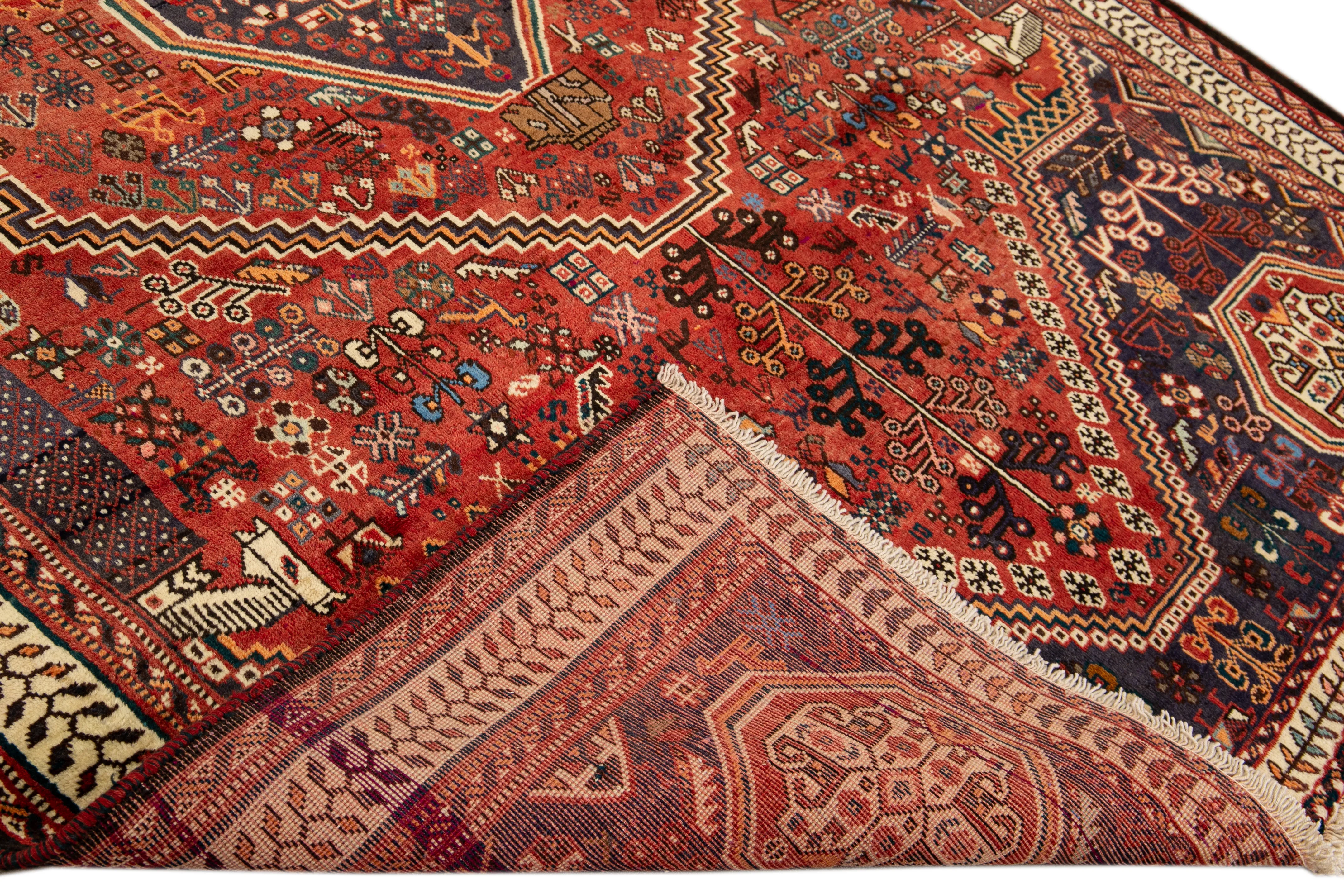 Heriz Red Persian Wool Rug - Apadana - Red