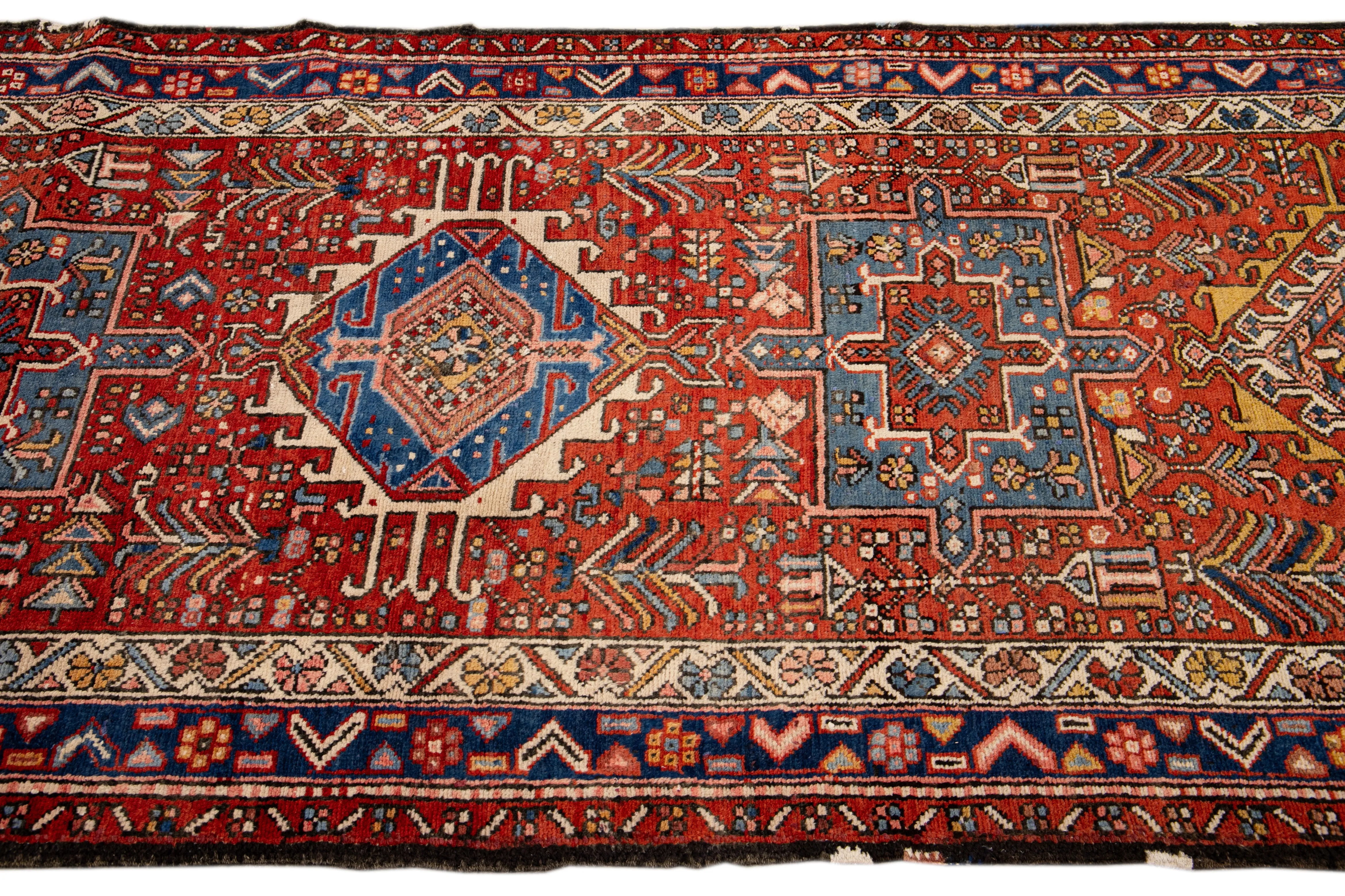 Heriz Red Persian Wool Runner - Apadana