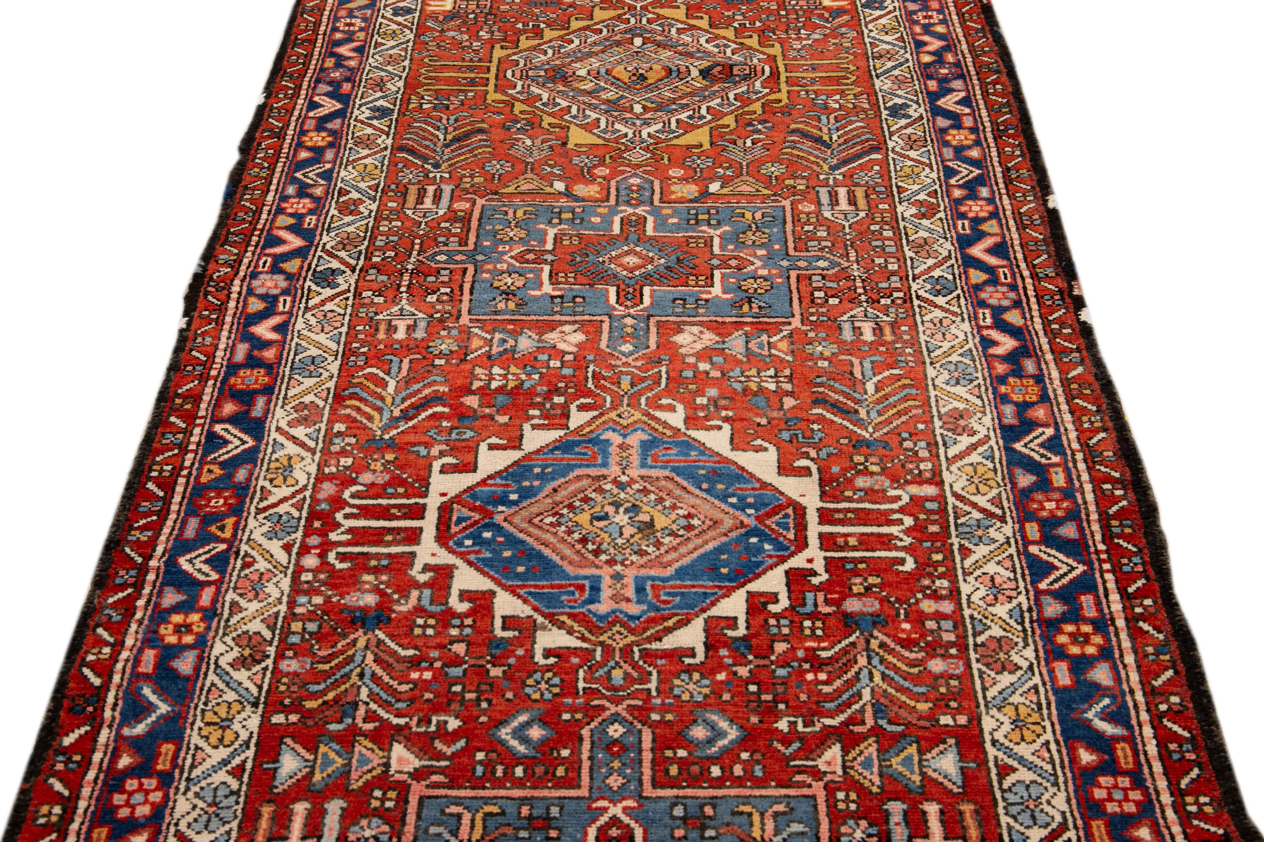 Heriz Red Persian Wool Runner - Apadana