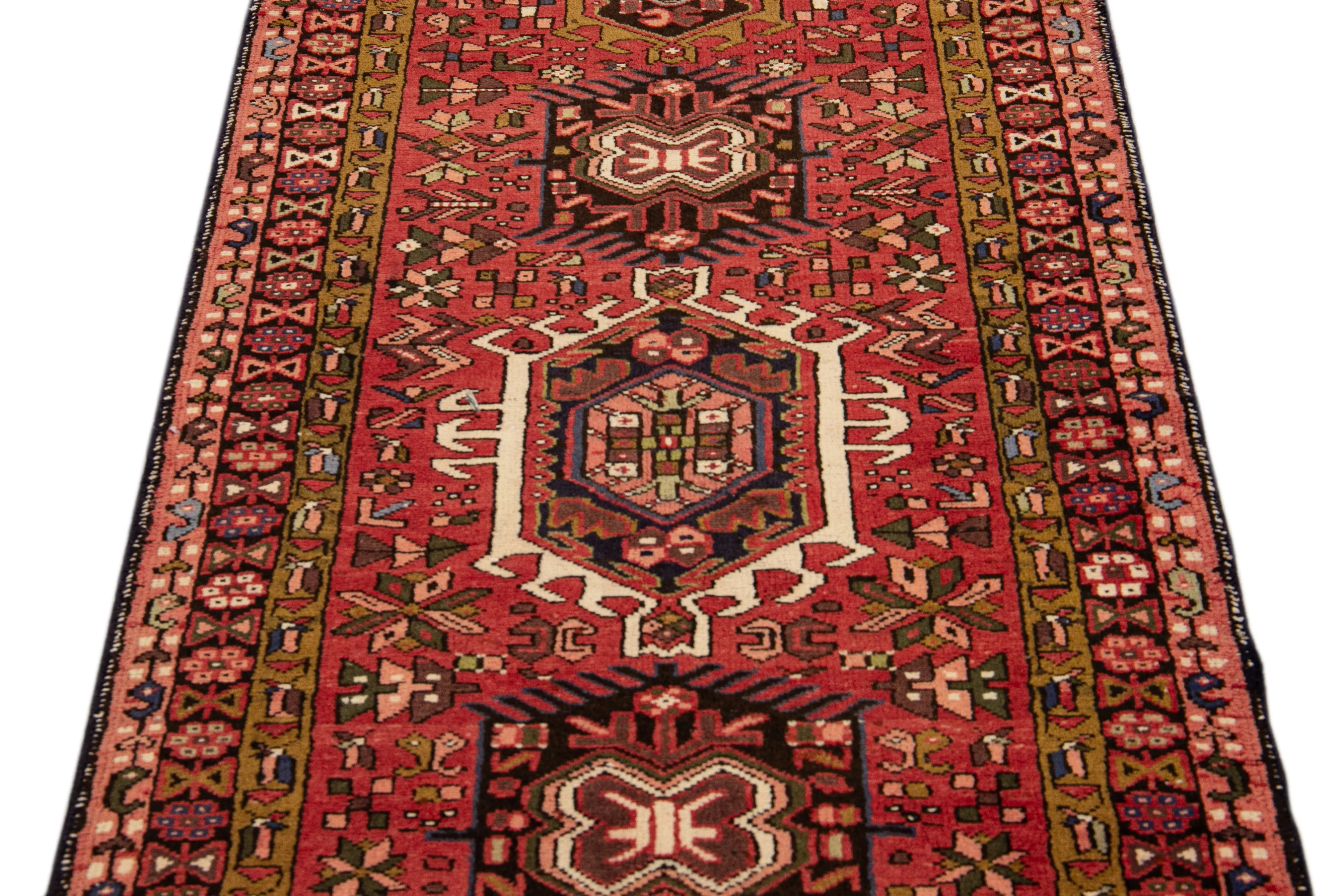 Heriz Persian Red Wool Runner - Apadana