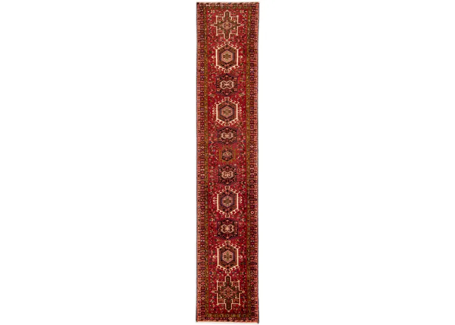 Heriz Persian Red Wool Runner - Apadana