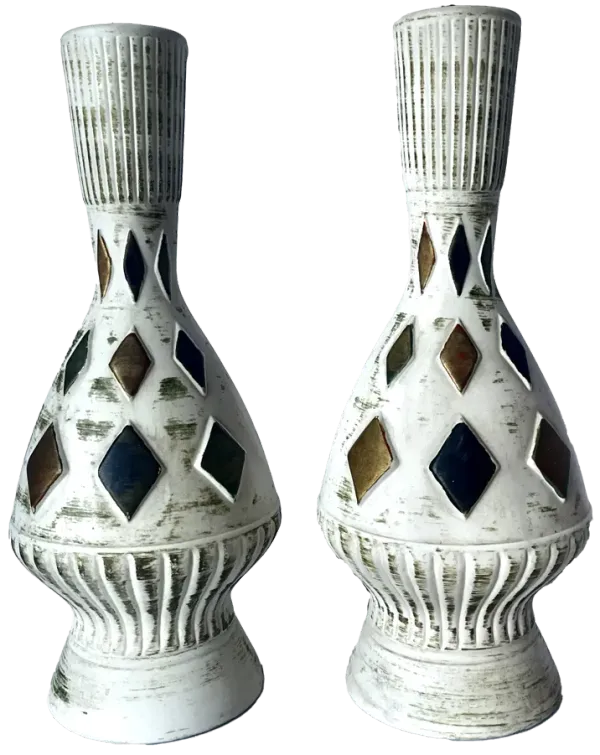 Mid-Century Modern Porcelain Lamps - Set of 2 - Pilar Collection