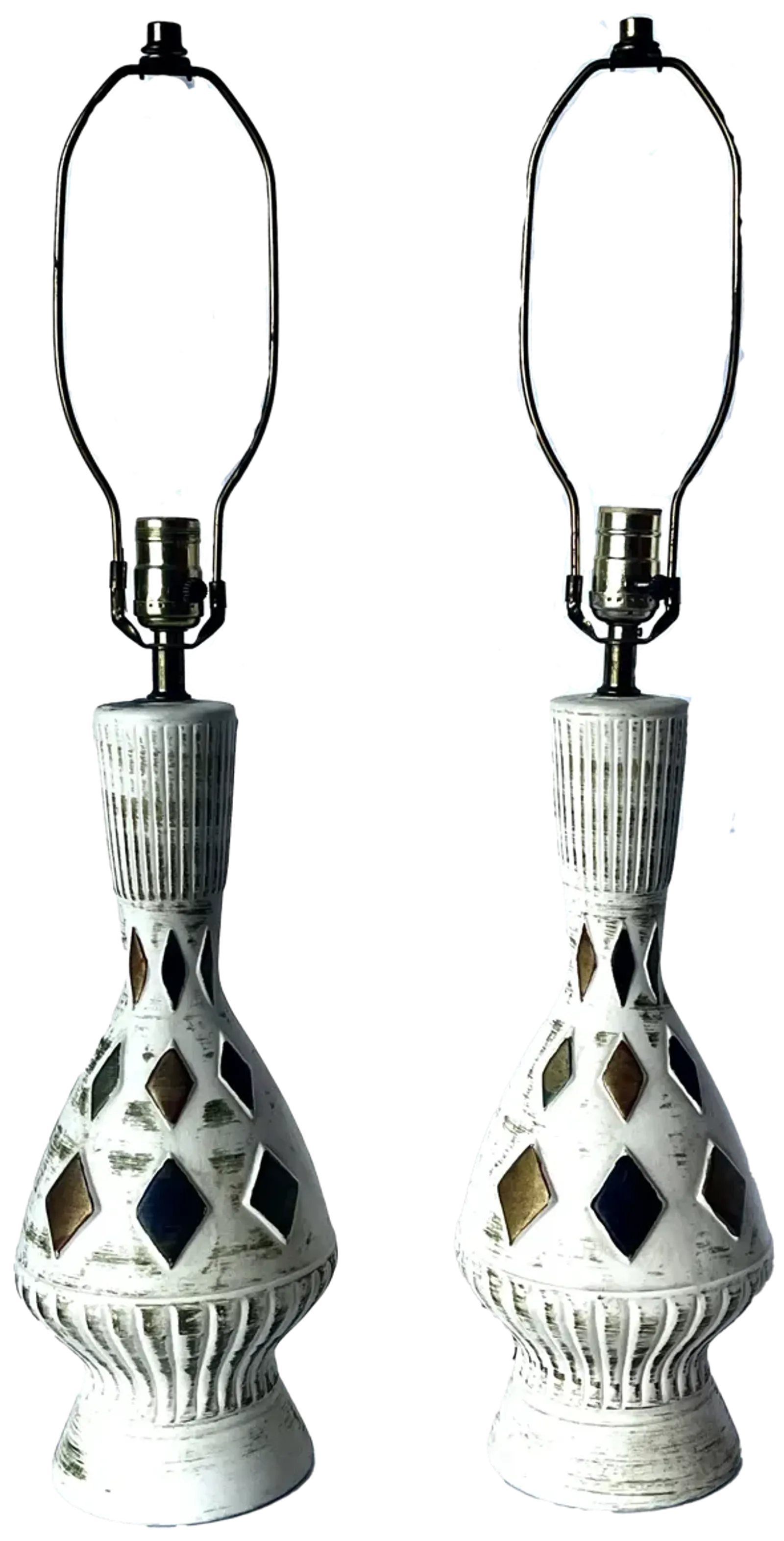 Mid-Century Modern Porcelain Lamps - Set of 2 - Pilar Collection