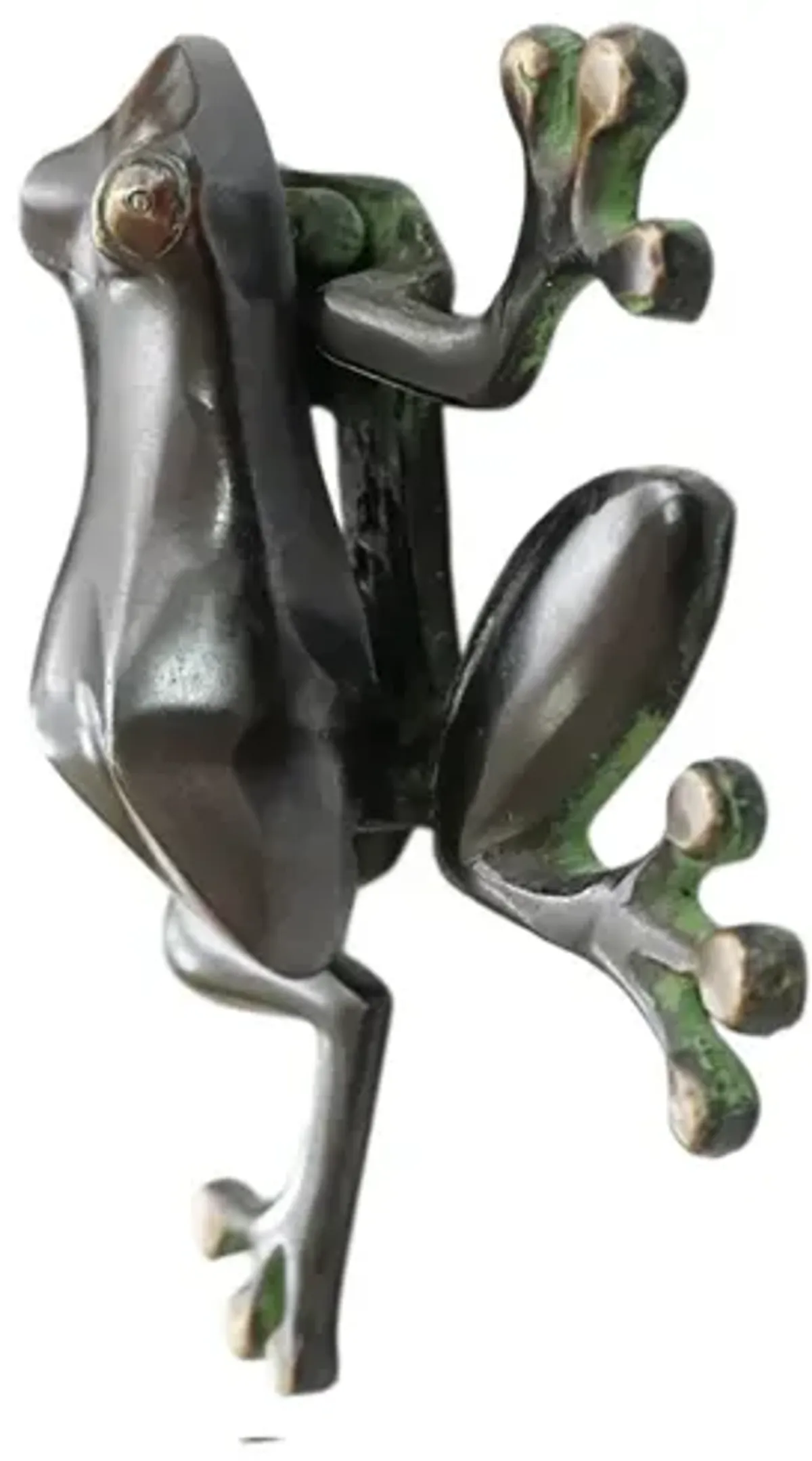 Green Brass Tree Frog Door Knocker - Interesting Things - Black