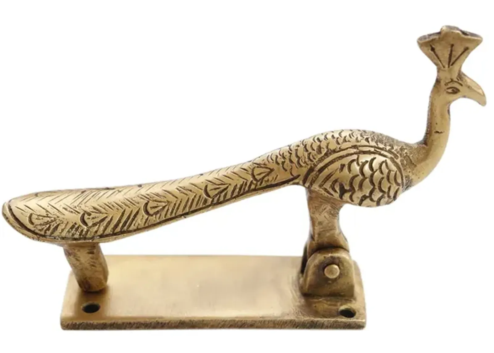 Brass Peacock Door Knocker - Interesting Things - Gold