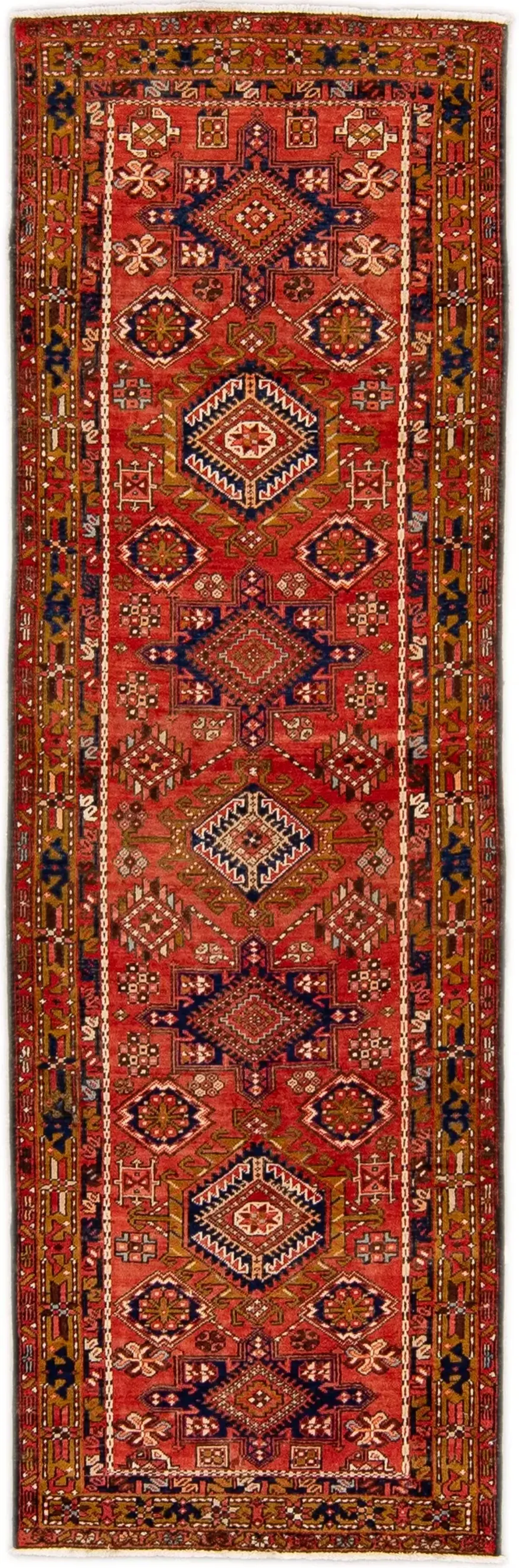 Heriz Beige Persian Wool Runner - Apadana - Red