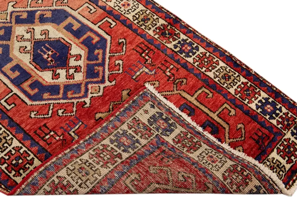 Heriz Rust Persian Wool Runner - Apadana - Red