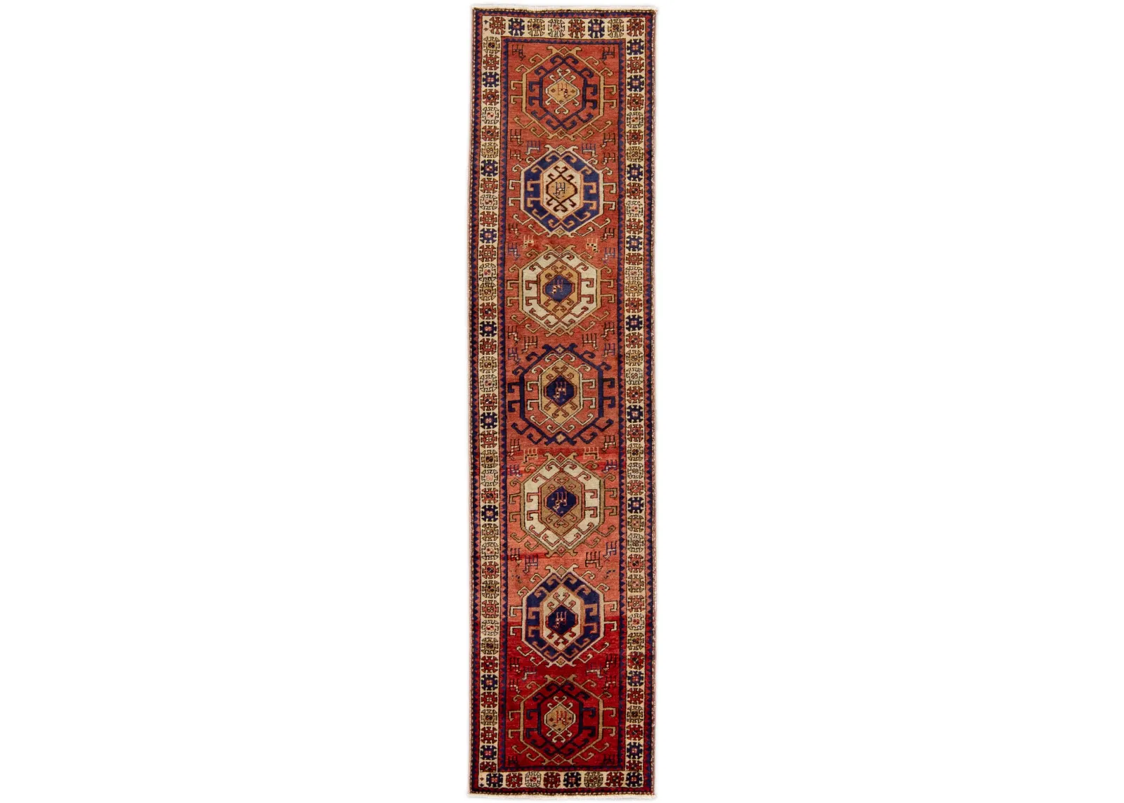 Heriz Rust Persian Wool Runner - Apadana - Red