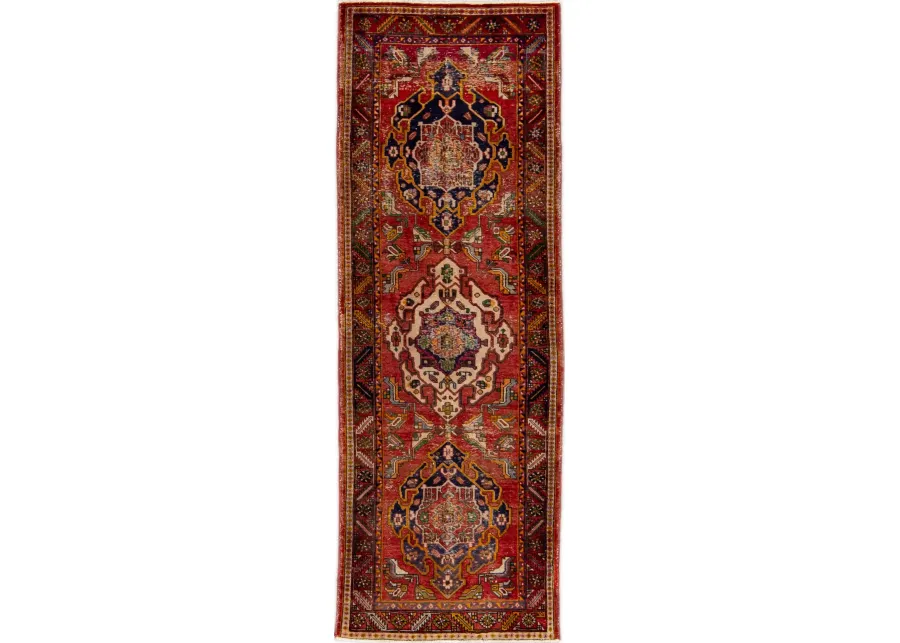 Heriz Red Persian Wool Runner - Apadana