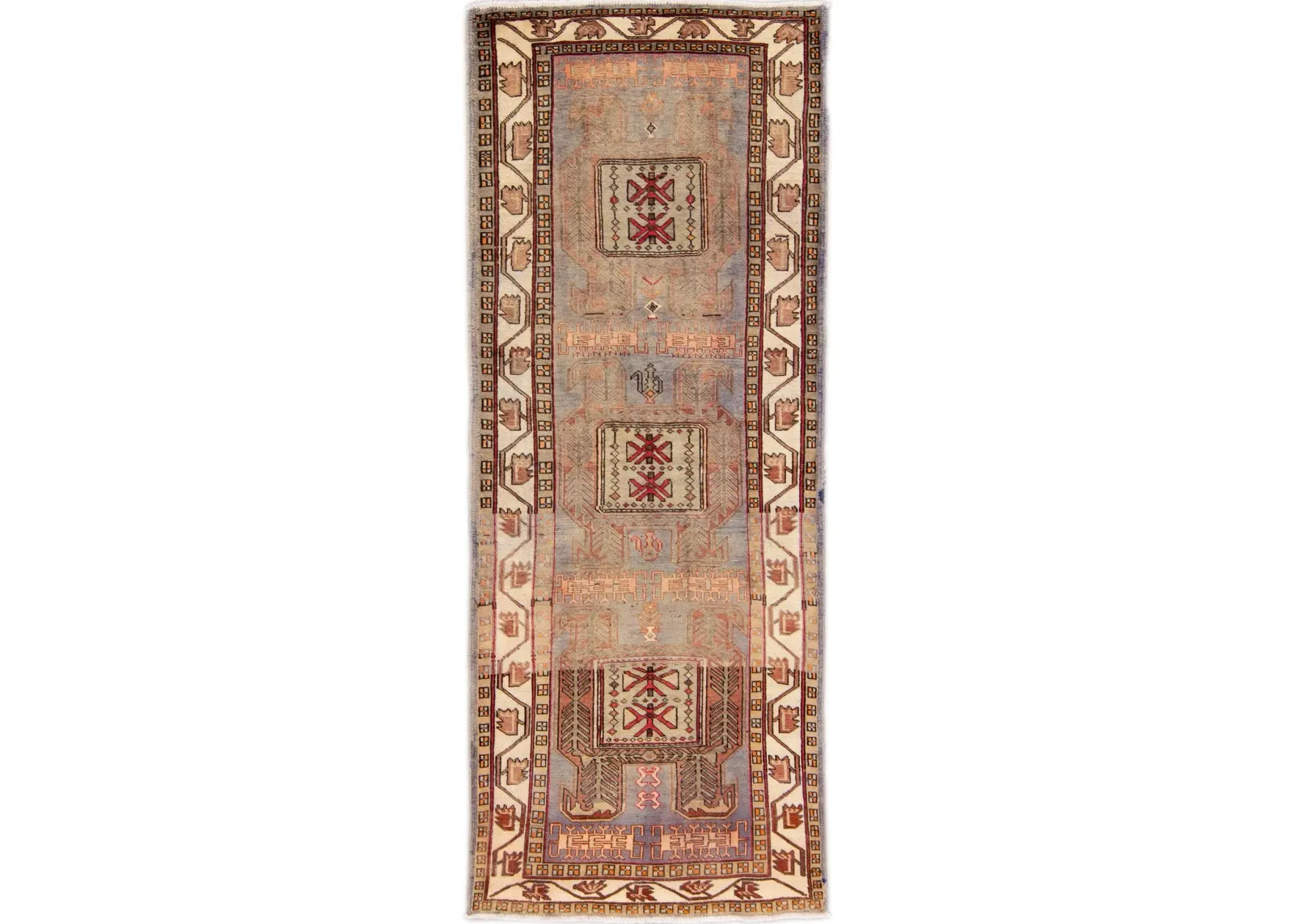 Shiraz Handmade Peach Wool Rug - Apadana - orange - orange