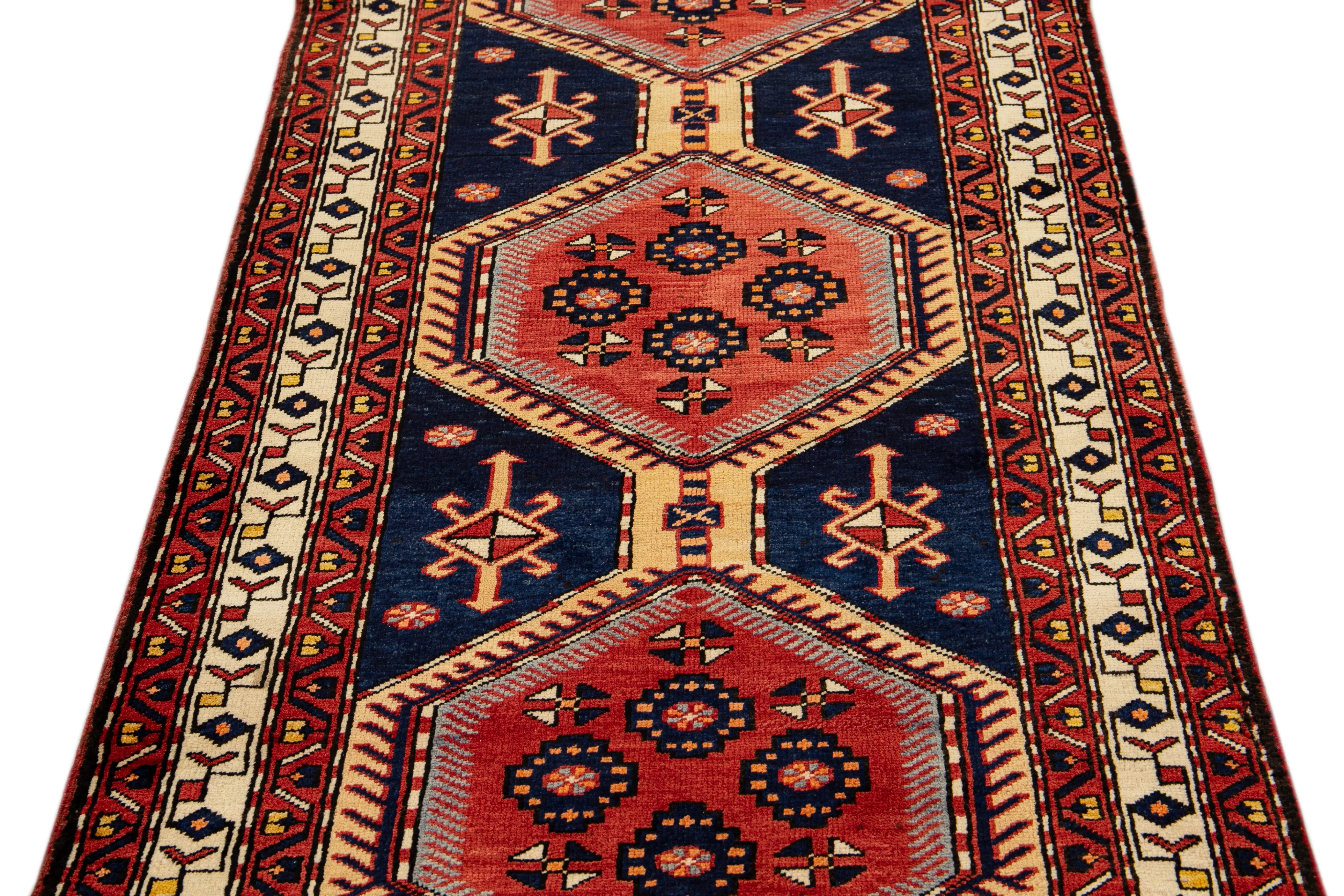 Shiraz Blue Persian Wool Runner - Apadana