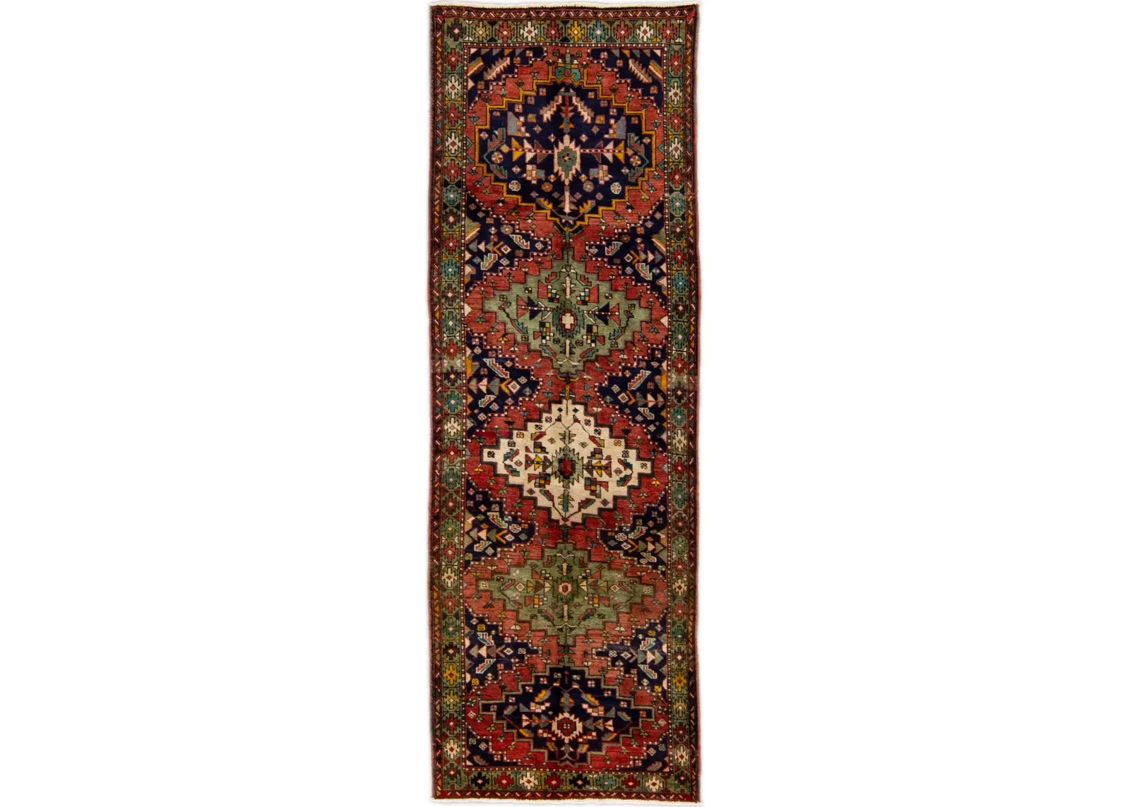 Heriz Green Persian Wool Runner - Apadana