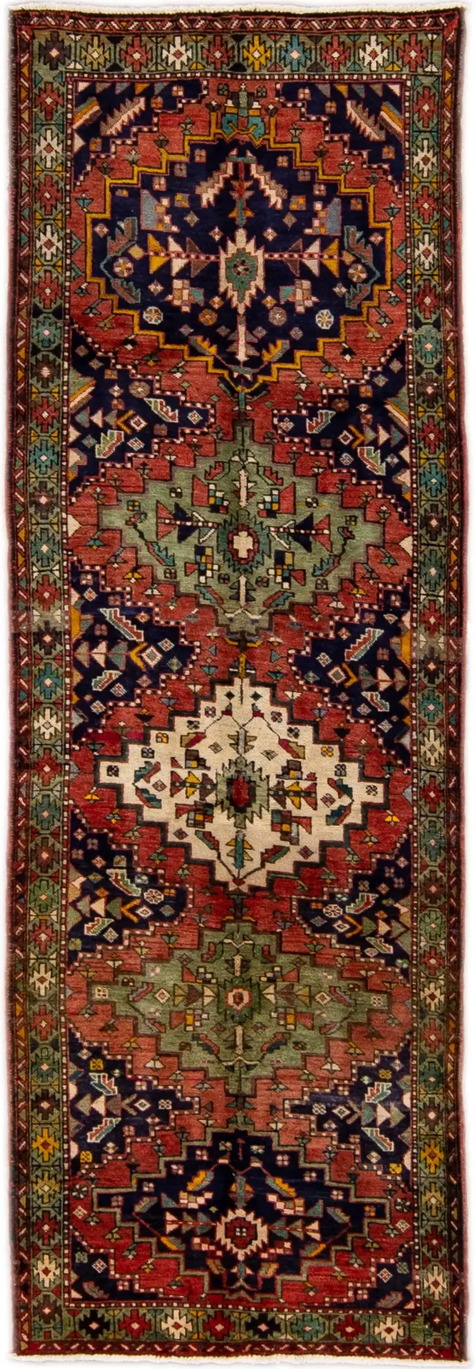 Heriz Green Persian Wool Runner - Apadana