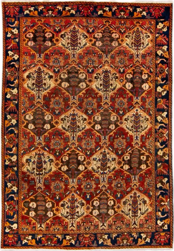 Vintage Shiraz Rust Persian Wool Rug - Apadana - Red - Red