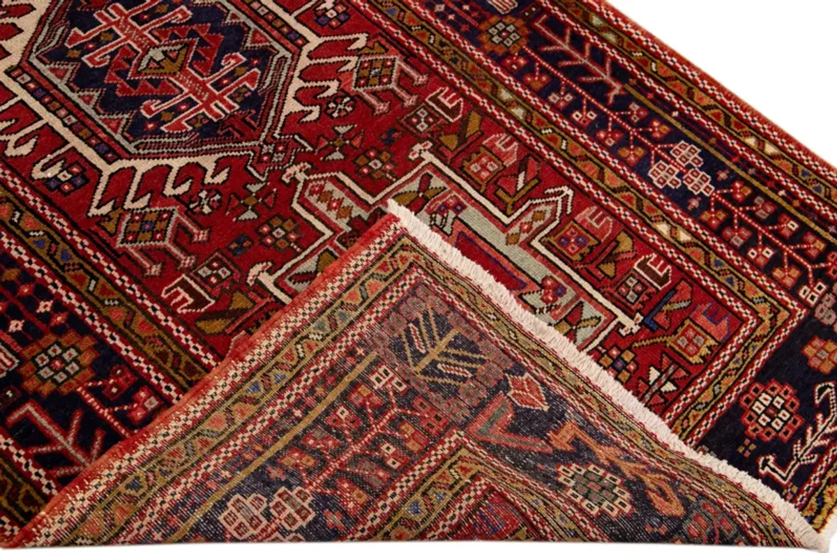 Vintage Heriz Red Persian Wool Rug - Apadana - Red