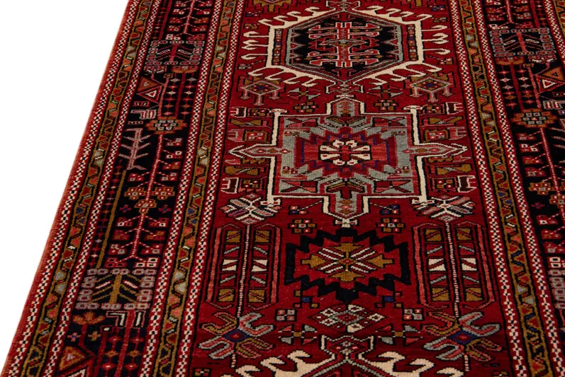 Vintage Heriz Red Persian Wool Rug - Apadana - Red