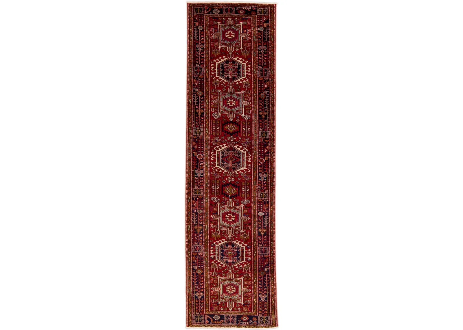 Vintage Heriz Red Persian Wool Rug - Apadana - Red