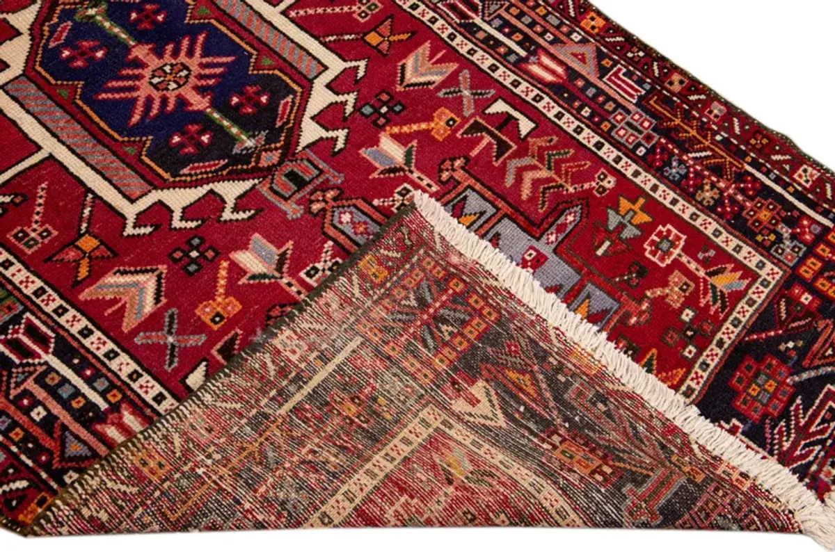 Red Heriz Persian Wool Rug - Apadana - Red