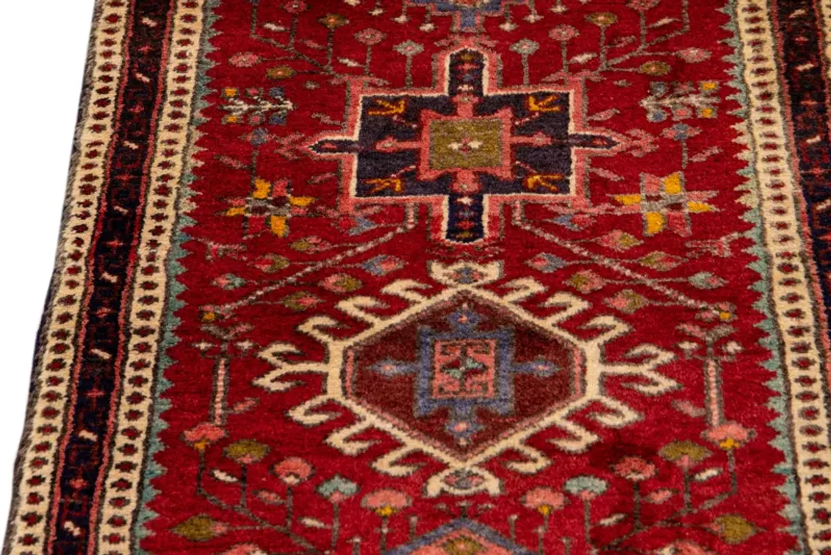 Red Heriz Persian Wool Rug - Apadana - Red