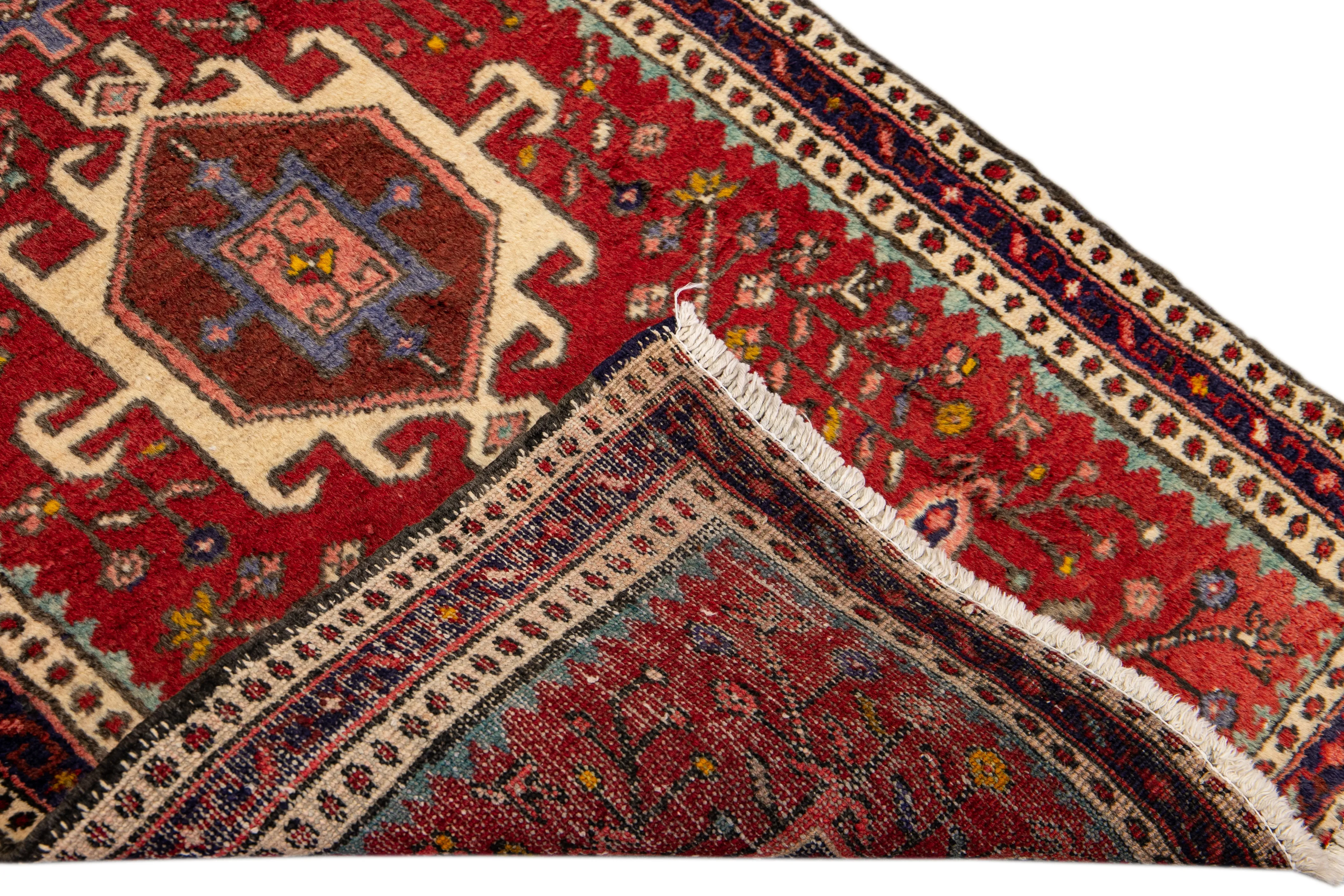 Red Heriz Persian Wool Rug - Apadana - Red