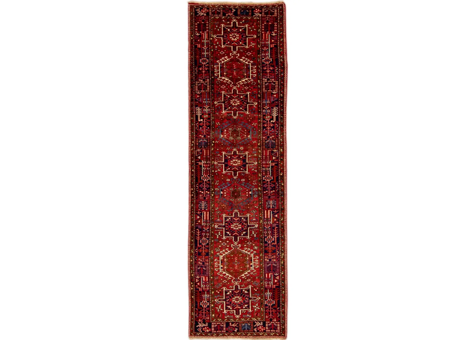 Vintage Shiraz Red Persian Wool Rug - Apadana - red