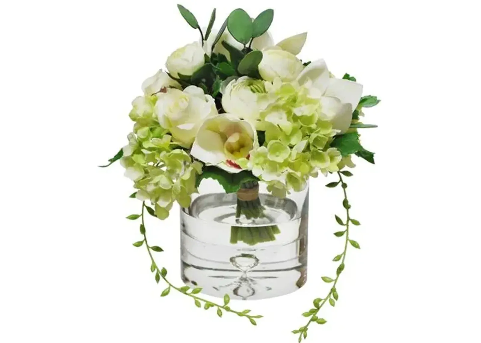 Ranunculus Orchid Bouquet in Vase - White