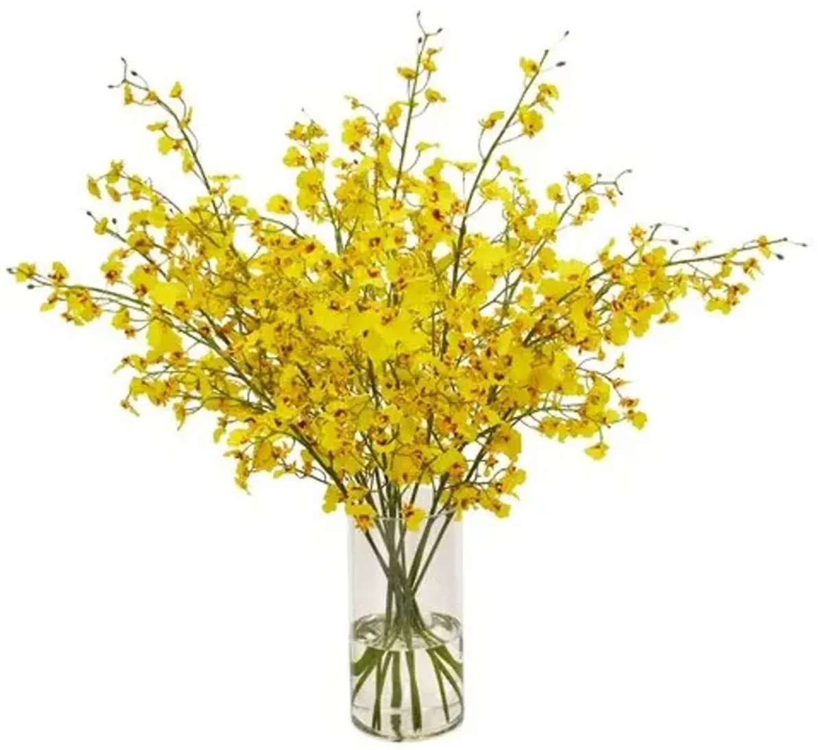 26" Dancing Oncidium in Vase - Faux - Handcrafted - Yellow