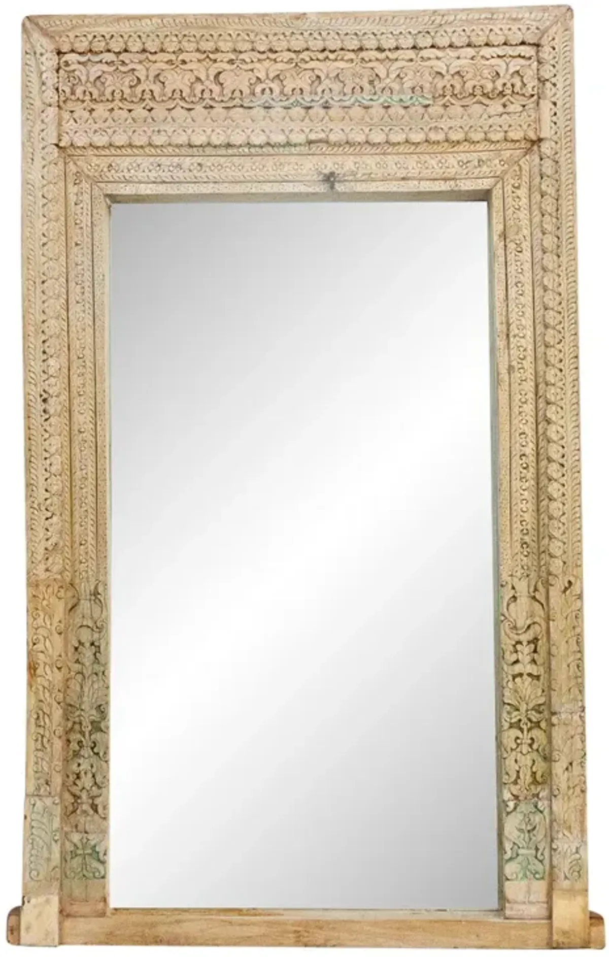 18th C. Fleur de Lys Floor Mirror - de-cor - Brown