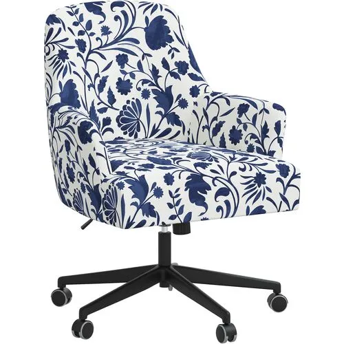 Darcy Desk Chair - Vine Floral - Blue