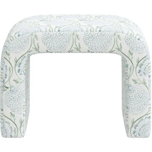 Celia Waterfall Ottoman - Ranjit Floral - Green