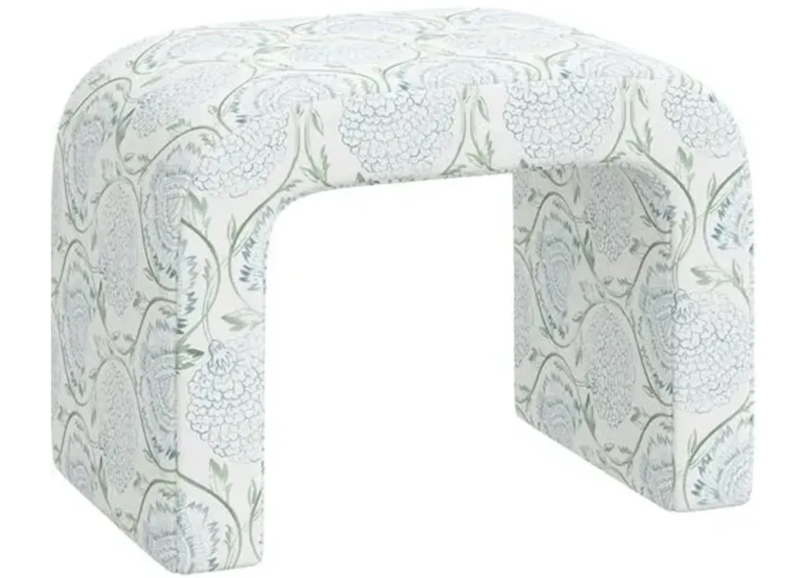 Celia Waterfall Ottoman - Ranjit Floral - Green