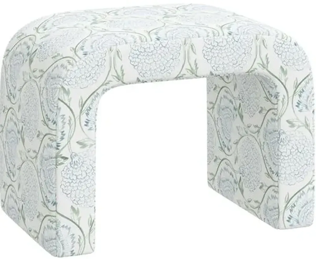 Celia Waterfall Ottoman - Ranjit Floral - Green