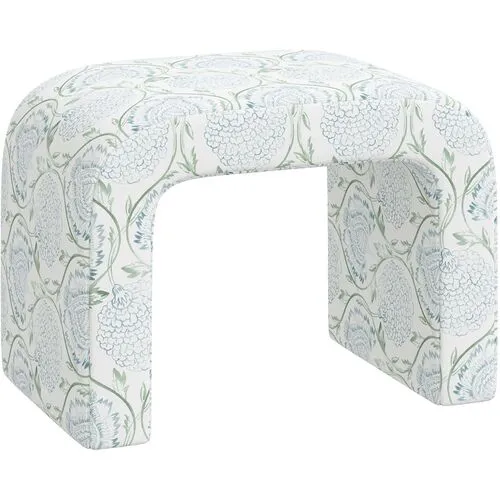 Celia Waterfall Ottoman - Ranjit Floral - Green