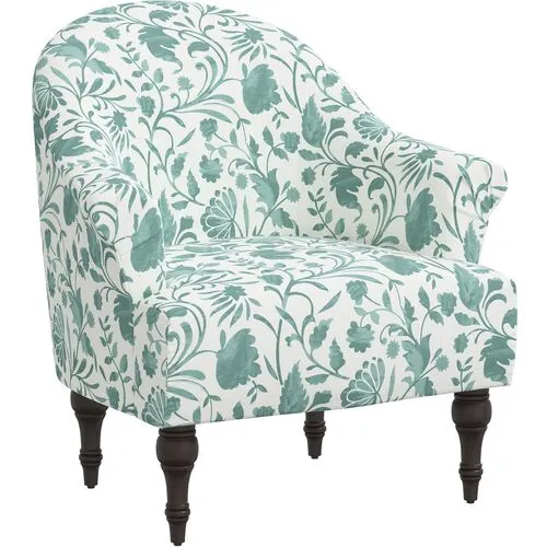 Charlotte Vine Floral Accent Chair - Green, Comfortable, Durable, Cushioned