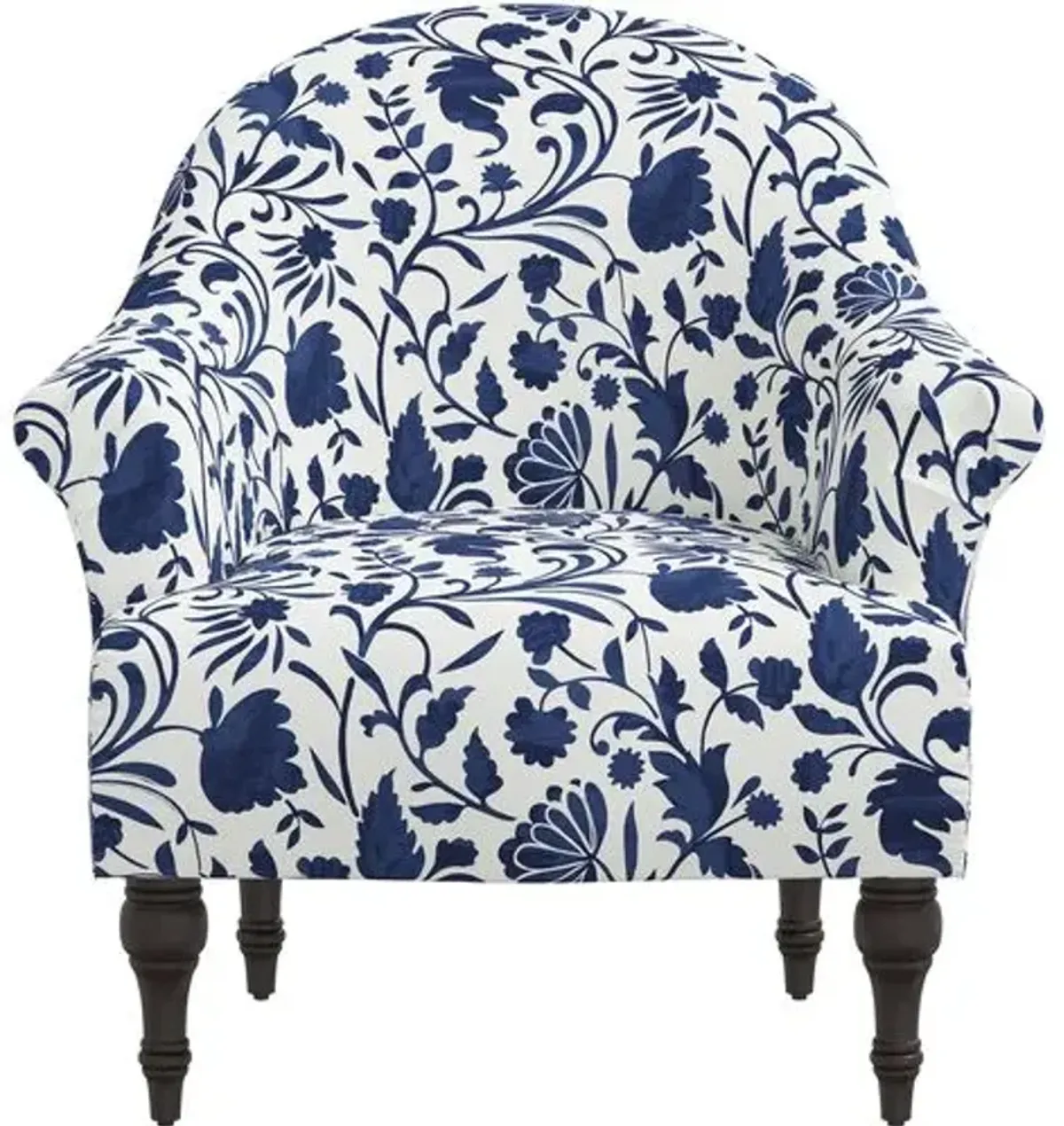 Charlotte Vine Floral Accent Chair - Blue, Comfortable, Durable, Cushioned