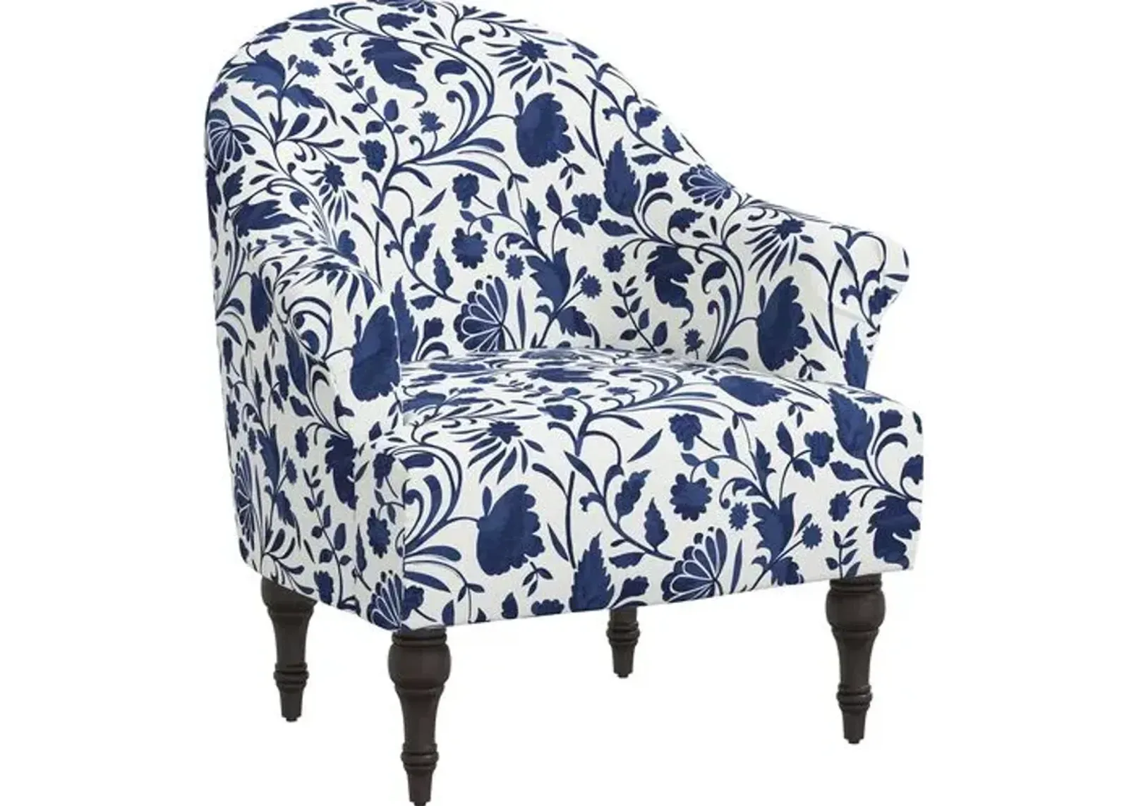 Charlotte Vine Floral Accent Chair - Blue, Comfortable, Durable, Cushioned