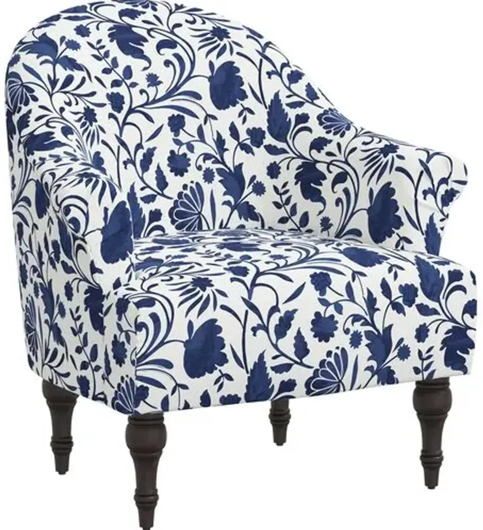 Charlotte Vine Floral Accent Chair - Blue, Comfortable, Durable, Cushioned