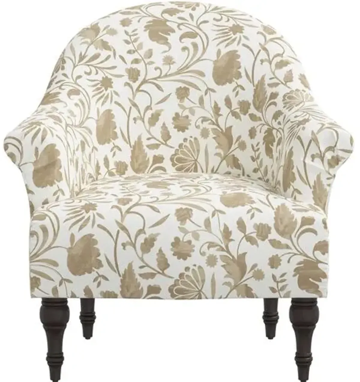 Charlotte Vine Floral Accent Chair - Beige, Comfortable, Durable, Cushioned