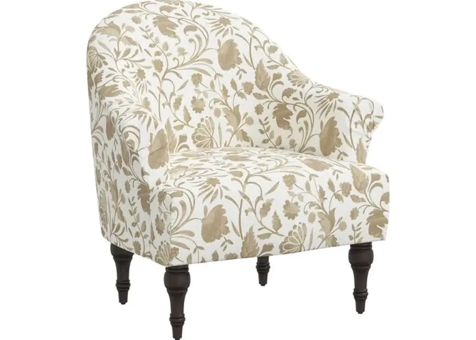 Charlotte Vine Floral Accent Chair - Beige, Comfortable, Durable, Cushioned