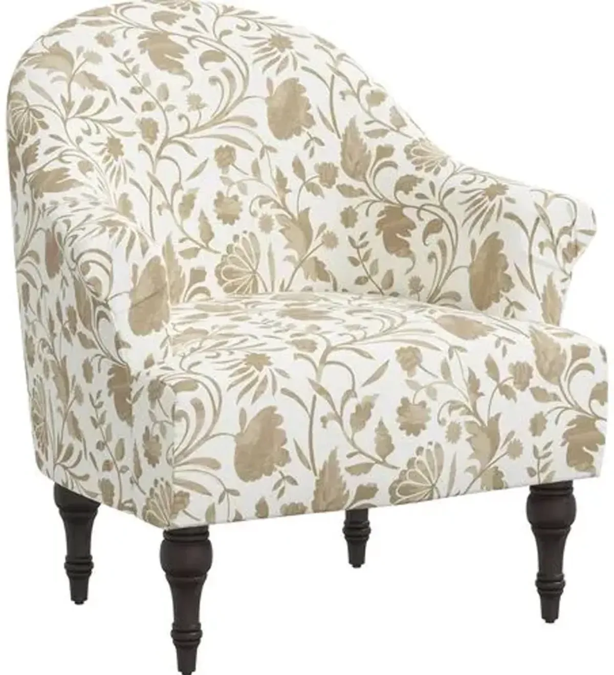 Charlotte Vine Floral Accent Chair - Beige, Comfortable, Durable, Cushioned