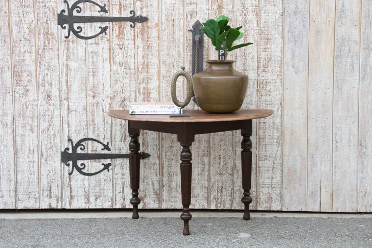 19th C. Colonial Ceylon Demilune Table - de-cor - Brown