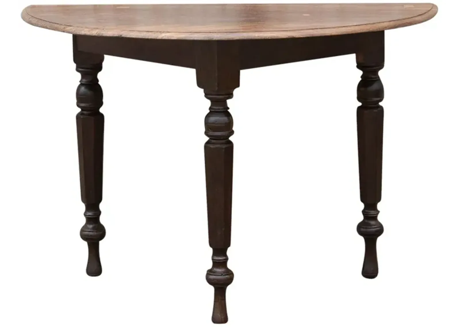 19th C. Colonial Ceylon Demilune Table - de-cor - Brown