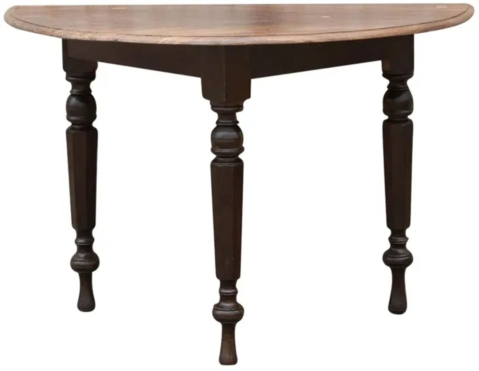 19th C. Colonial Ceylon Demilune Table - de-cor - Brown