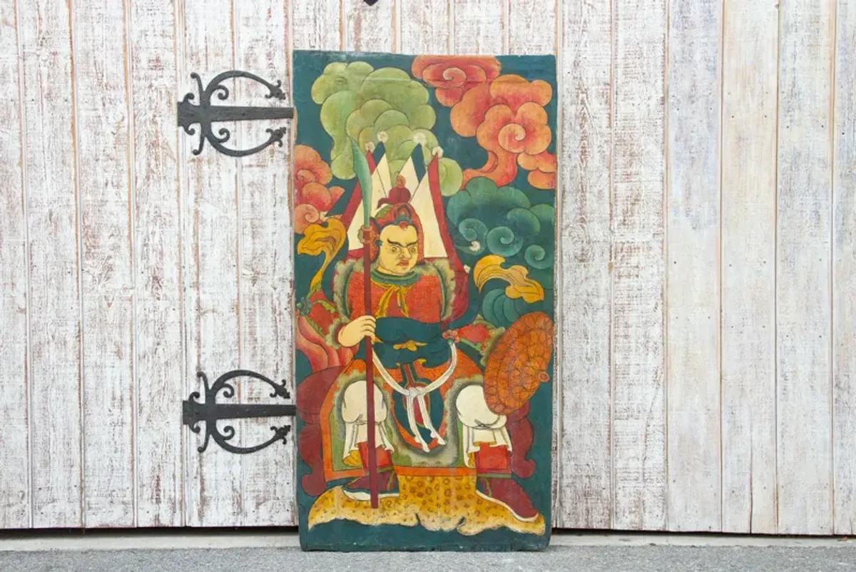 Antique Tibetan "Khan" Door Panel - de-cor - Green