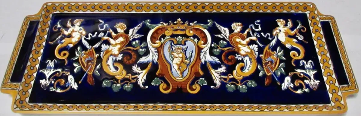 Gien French Faience Renaissance Tray - The Emporium Ltd. - Blue