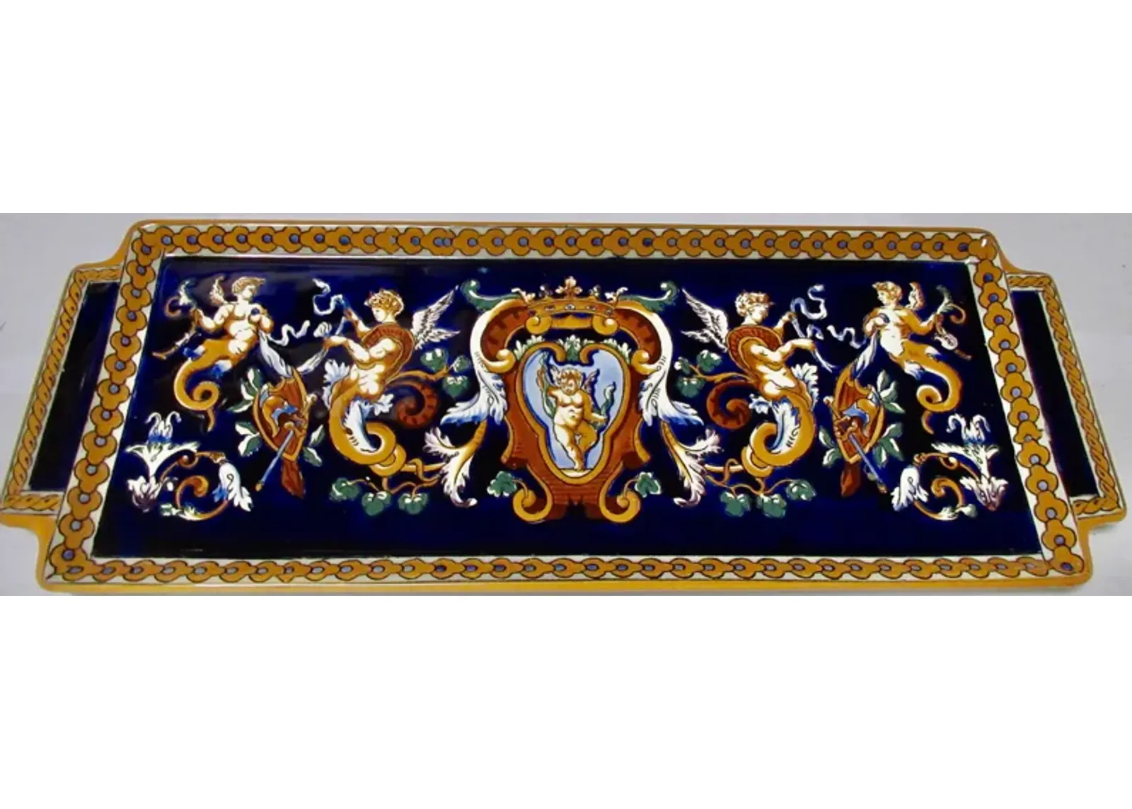 Gien French Faience Renaissance Tray - The Emporium Ltd. - Blue