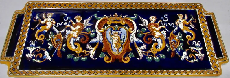 Gien French Faience Renaissance Tray - The Emporium Ltd. - Blue