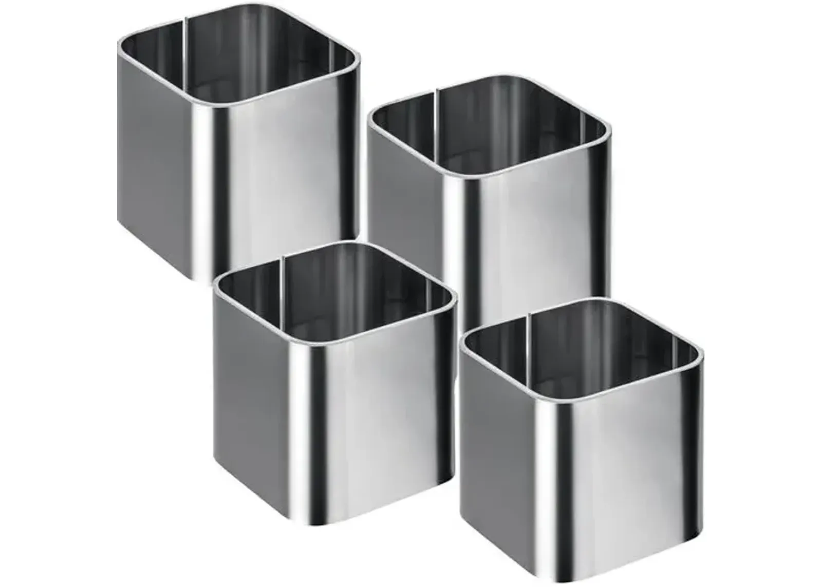 Set of 4 Stile Napkin Holder - Stainless Steel - Mepra - Gray