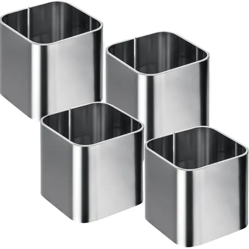 Set of 4 Stile Napkin Holder - Stainless Steel - Mepra - Gray