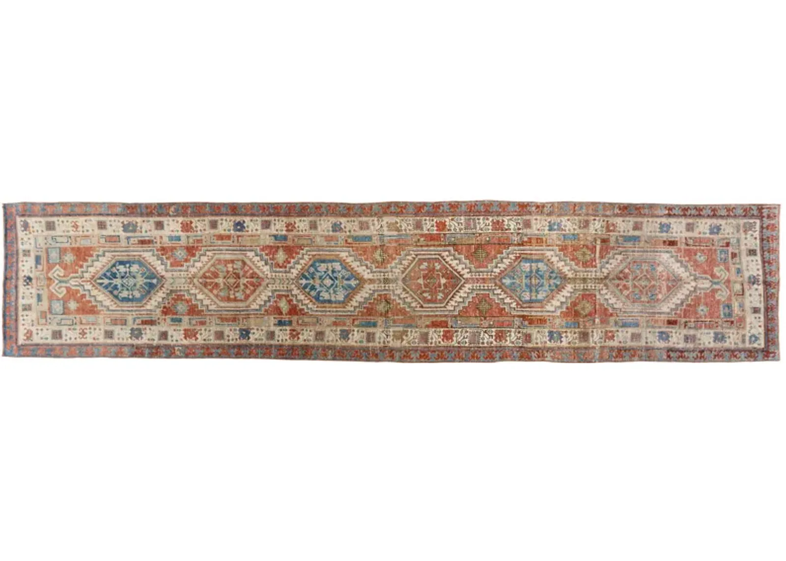 Persian Heriz Runner 3' x 14'7 - Red